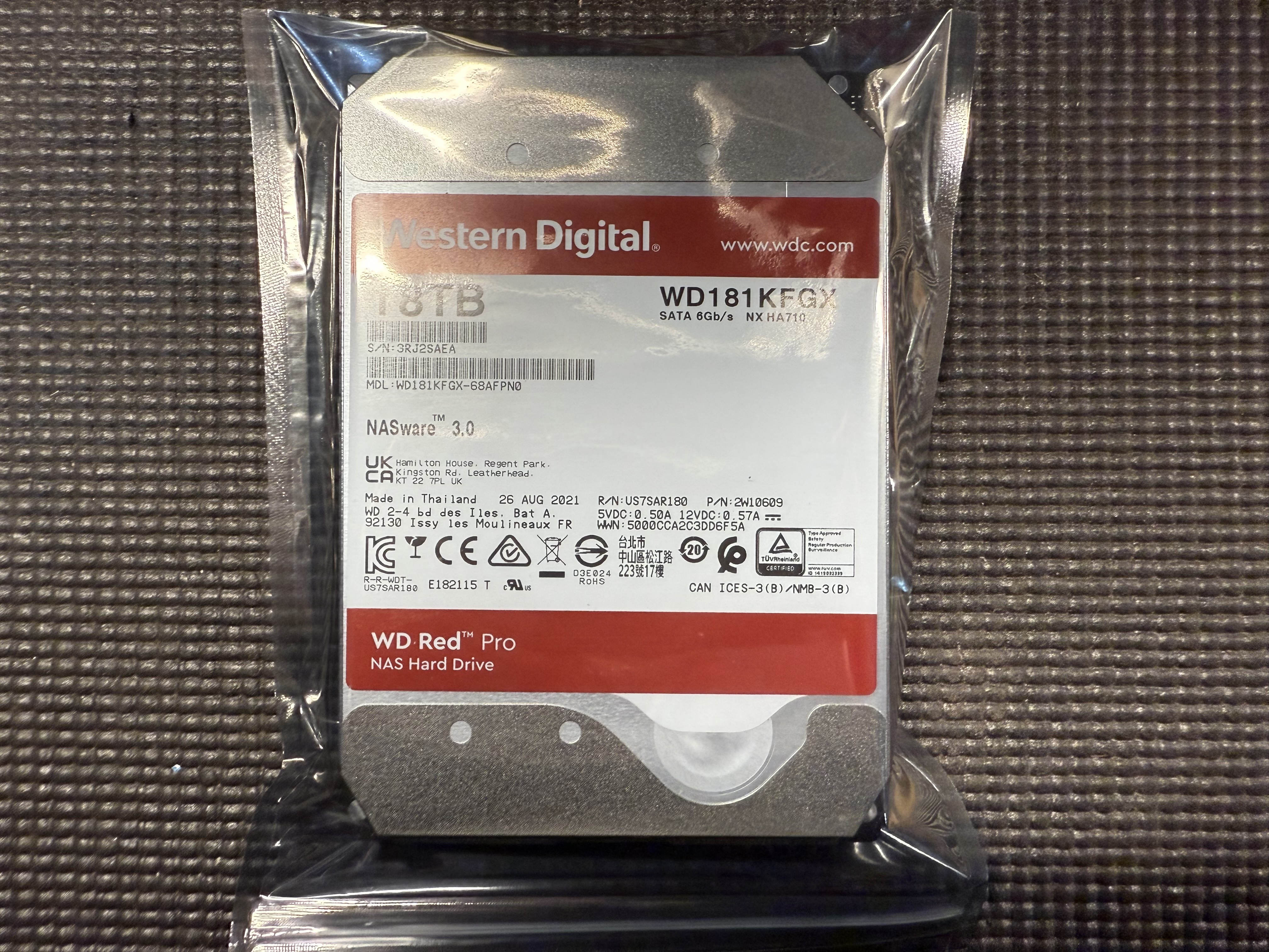 18TB Western Digital Red Pro - SATA 7200RPM - Great condition!