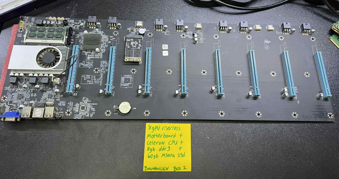 8 GPU Riserless Motherboard + CPU + RAM + SSD