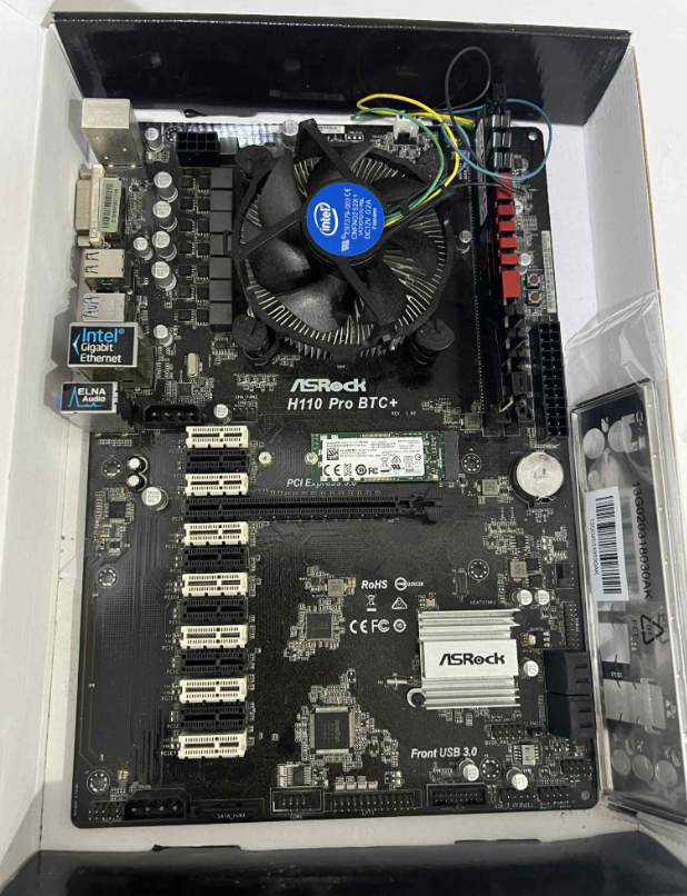Asrock H110 Pro BTC+ Motherboard + CPU + RAM